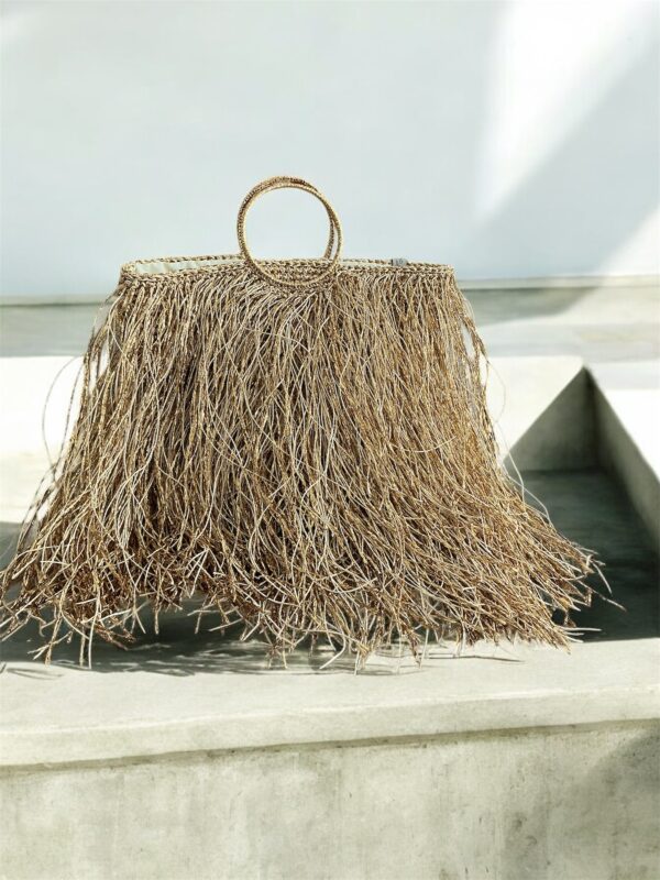 Fringed Raffia Tote
